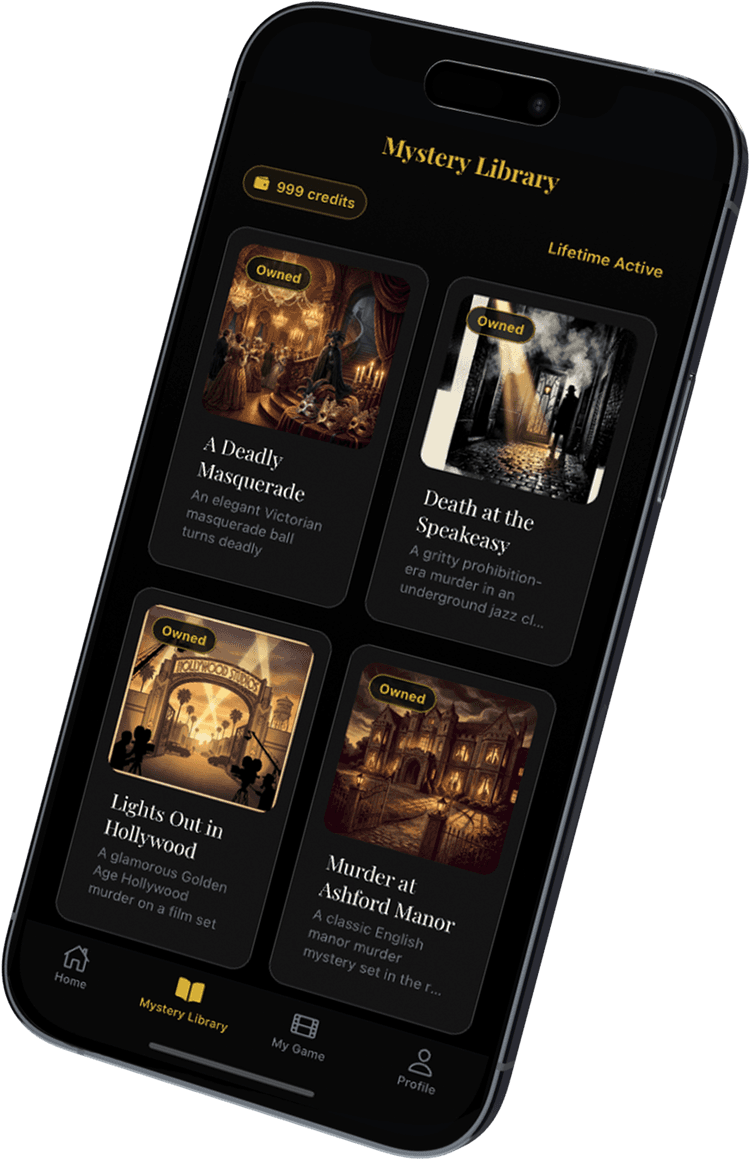 Mystery Library — browse 4 immersive scenarios
